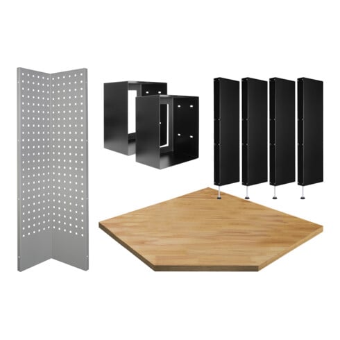 KRAFTWERK MOBILIO Erweiterungs-Set für Eck-Unterschrank – Mehr Arbeitsfläche für dein Werkstattsystem - KW-3964-16-EX