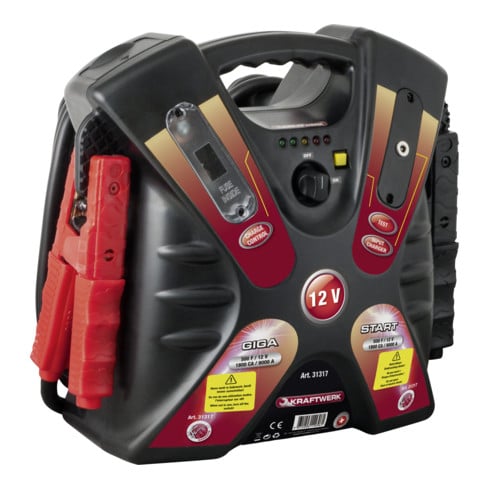 KRAFTWERK GigaStart 3000 – 12 V Start-Booster mit Superkondensatoren, 1800 CA / 9000 A, - KW-31317