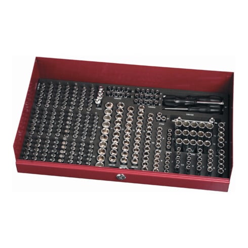 KRAFTWERK Steckschlüssel-Einzelteilkasten 1/4", 294-tlg. mit Schaumgummieinlage & Metallkoffer - KW-90213