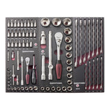 KRAFTWERK Werkzeug-Zusammenstellung – 104-tlg., 2 EVA3-Schubladeneinlagen für Werkstattwagen - KW-4931