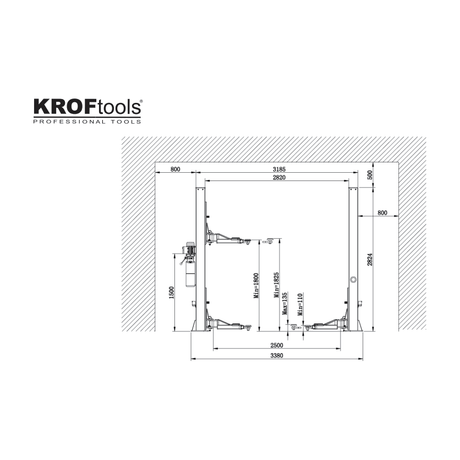 KROFtools 2 Säulen Hebebühne 4.0 t - BASIC LINE 230v - manuelle Entriegelung 230V Ref. 9802 - Tools.de TP Profishop GmbH