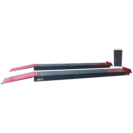 KROFtools 3.5t Profi Scherenhebebühne mit integriertem Achsfreiheber, LED Beleuchtung / Radfreiheber / 3500kg 400V Hebebühne / hydraulische Scherenhebebühne Modell 9832 - Tools.de TP Profishop GmbH