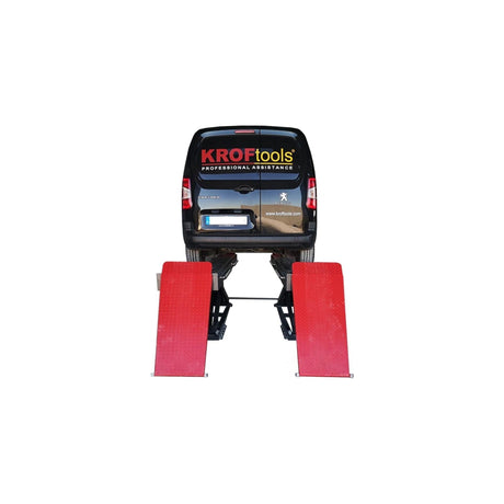 KROFtools 3.5t Profi Scherenhebebühne mit integriertem Achsfreiheber, LED Beleuchtung / Radfreiheber / 3500kg 400V Hebebühne / hydraulische Scherenhebebühne Modell 9832 - Tools.de TP Profishop GmbH