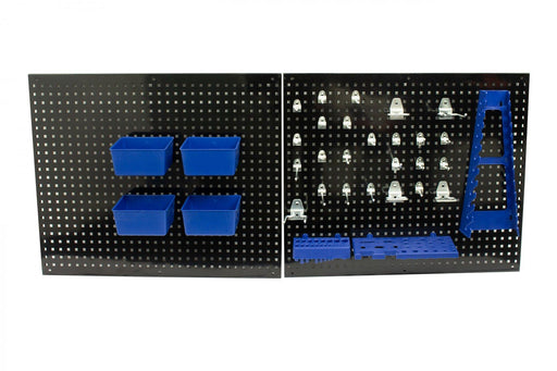 KROFtools Set/Bausatz mit zwei perforierten Platten/Metallwänden und 32 Zubehörteilen - ideal für Werkstattorganisation - 8685 - Tools.de TP Profishop GmbH
