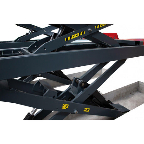KROFtools Unterflur 3.5t Profi Scherenhebebühne mit integriertem Achsfreiheber, LED Beleuchtung / Radfreiheber / 3500kg 400V Hebebühne / hydraulische Scherenhebebühne Modell 9824 - Tools.de TP Profishop GmbH