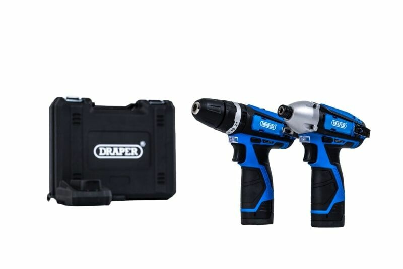 Draper Tools Mini-Akku-Schlagschrauber + Schlagbohrmaschine 12V, inkl. 2 Batterien D08757