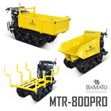 BAMATO Mini-Raupendumper MTR-800PRO mit Kipphydraulik und Trittbrett