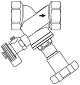 OVENTROP Schrägsitzventil RG DN 15 mit PTFE-Dichtung und Entleerung, PN 25