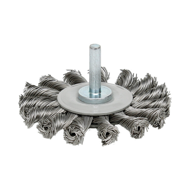 Deltach Tellerbürste 75mm, Stift 6mm, 15.000rpm, geflochten 735312