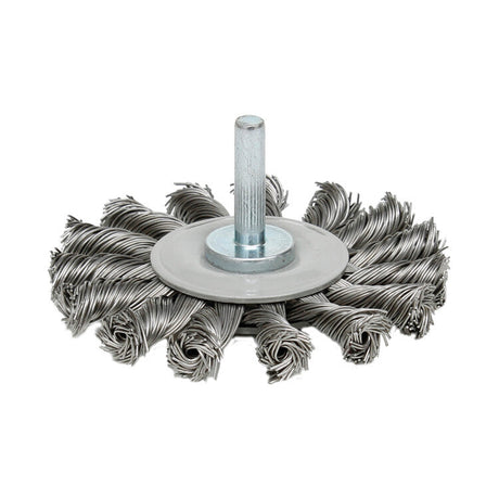 Deltach Tellerbürste 75mm, Stift 6mm, 15.000rpm, geflochten 735312