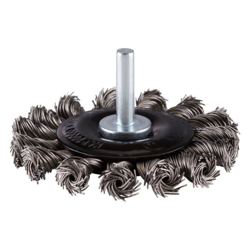 Rhodius Tellerbürste 75mm, Stift 6mm, 20000U/min, geflochten R353365