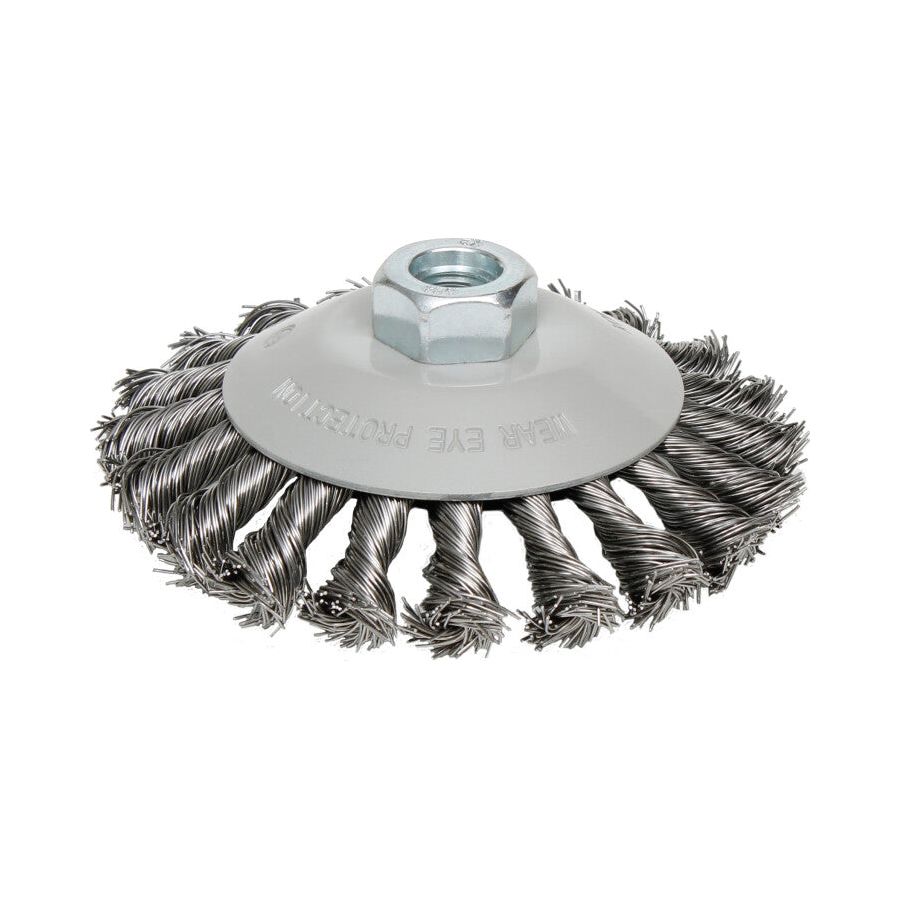 Deltach Tellerbürste konisch 100mm, M14, 12.500rpm, geflochten 735363