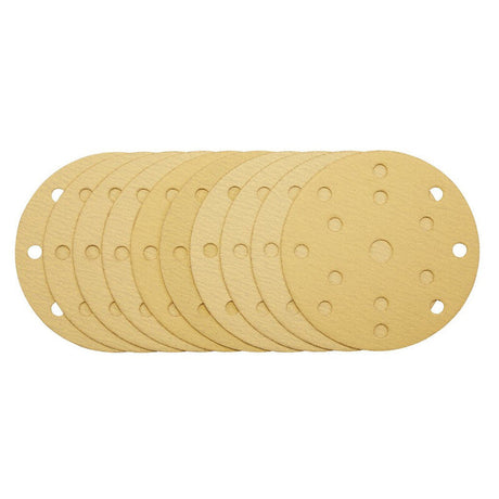 Draper Tools Schleifpapier Ø150mm, Klettverschluss 15 Löcher, K120, 10St. D08473