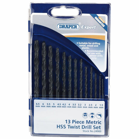 Draper Tools HSS-Spiralbohrer-Set, 13-teilig D24900