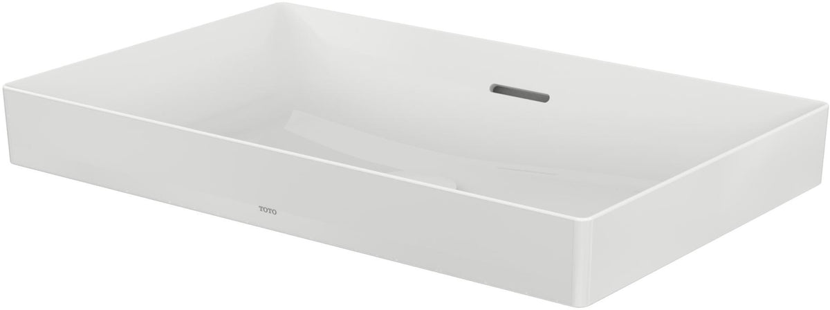 TOTO LINEARCERAM Aufsatzwaschtisch 600 mm, ohne Hahnloch, mit Überlauf, weiß