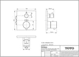 TOTO Brausethermostat Unterputz mit 2-Wege-Umsteller, Safety Thermo, chrom