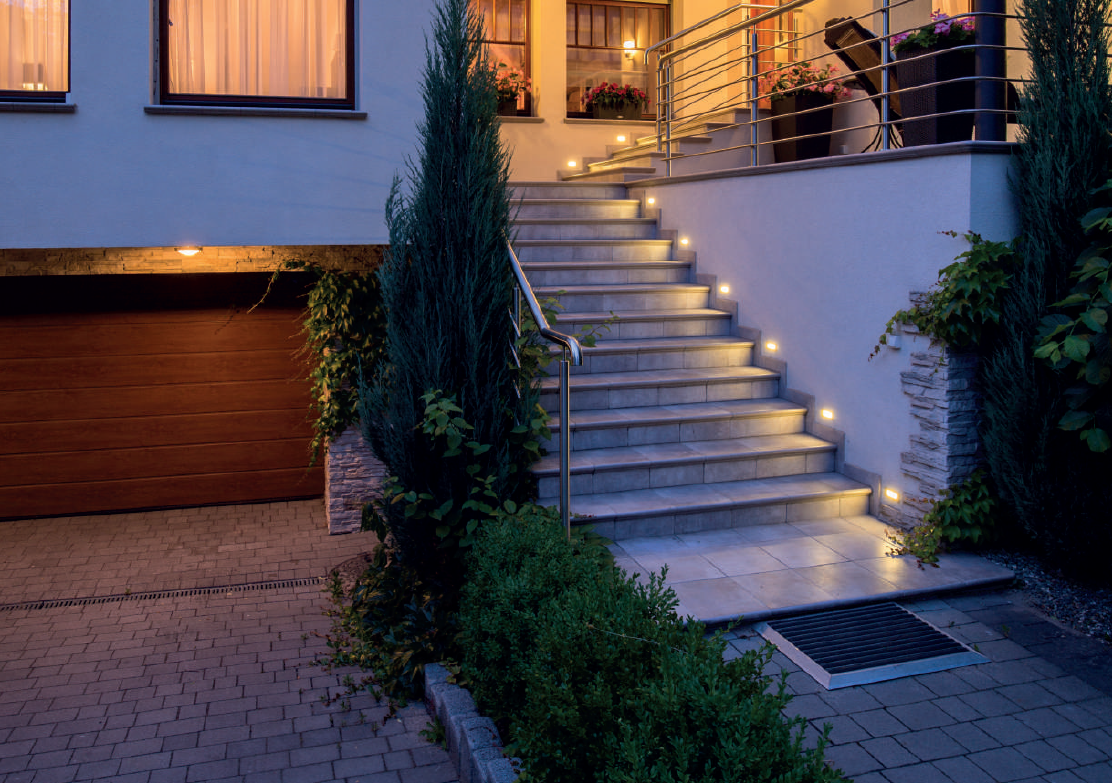 ASLO LED Wand Einbau Leuchte Treppenlicht LED Wandleuchte 230V IP54 65x65mm