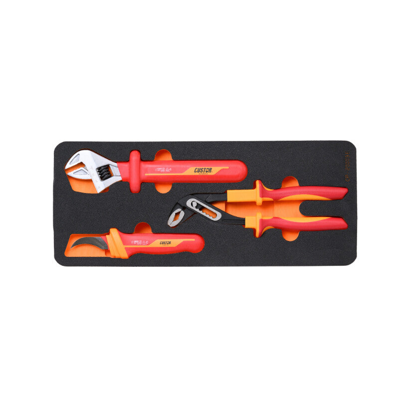 VDE Zangensatz+Messer, 3-tlg., M-Modul
