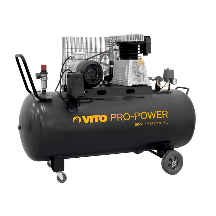 VITO Black Series 300 Liter Kompressor 10 Bar 400V 5.5 PS - 10bar Betriebsdruck (max. 12bar) - 500L/Min Ölgeschmiert - VICOC300B