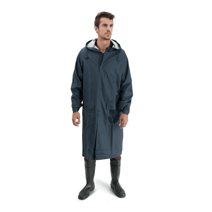 VITO blauer Mackintosh, Regenmantel, Regenmantel mit Kapuze, Regenjacke, Regenponcho wasserdicht M bis XXL - VICPU