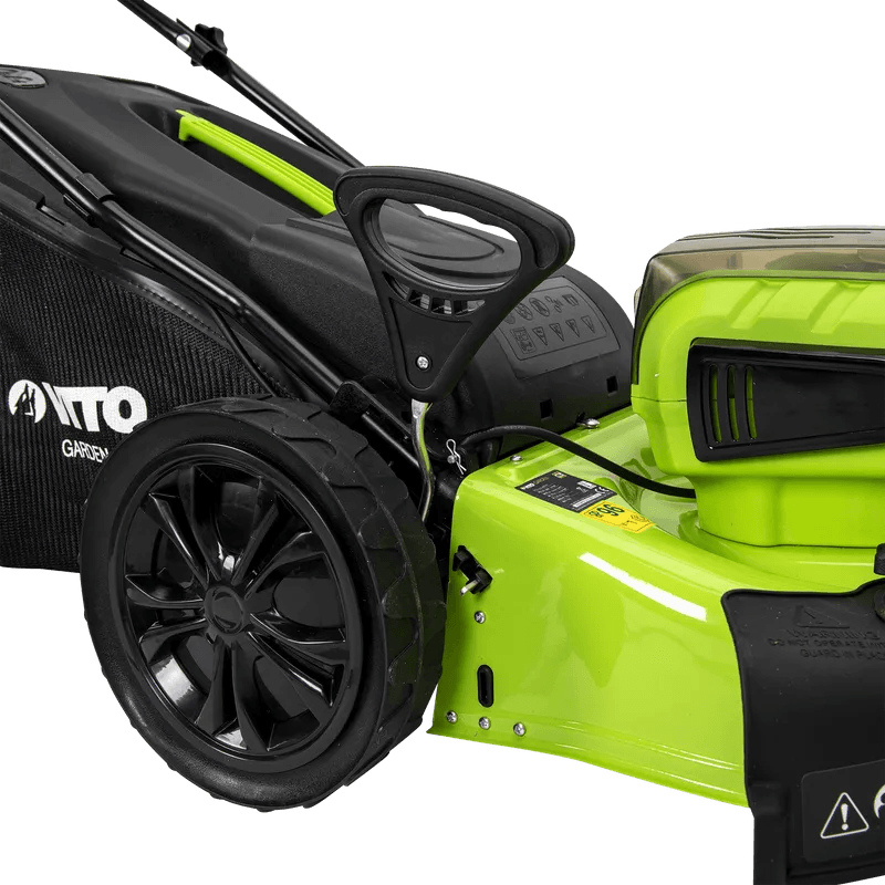 VITO Akku Rasenmäher 40V - für große Flächen bis zu 450m² - bürstenloser Motor - 40L Fangkorb - 40,5cm Schnittbreite - 6 einstellbare Schnitthöhen von 25-75mm - VIBCMRSFL40 - Tools.de TP Profishop GmbH