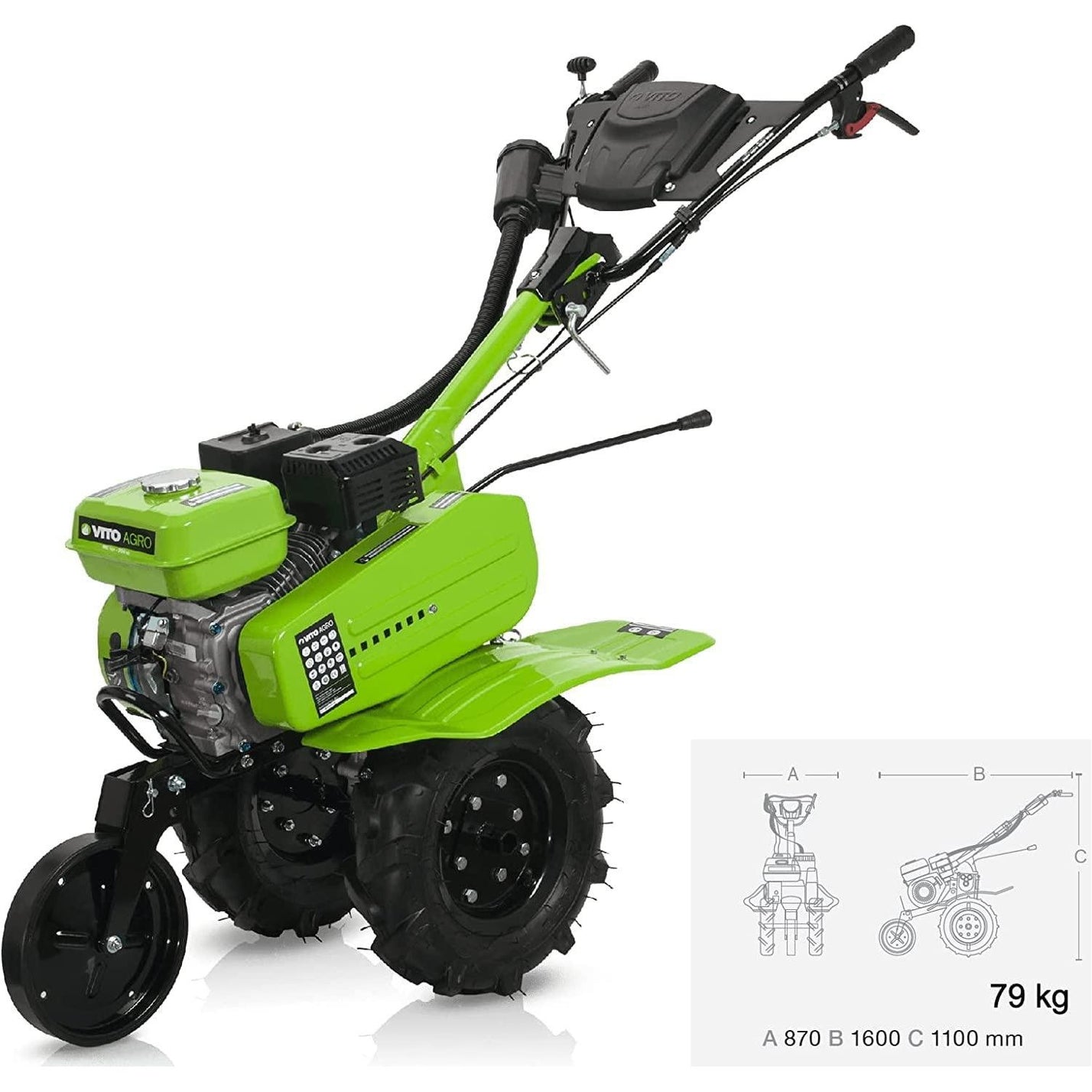 VITO Benzin Motorhacke 4TaktMotor Gartenhacke Bodenfräse VIME7