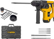 VITO Bohrhammer & Stemmhammer (VIMP710 SDS-Plus), 0-800rpm, 0-5000ipm, Sicherheitskupplung, einstellbare Meißelposition, 3.33 Kg, 710 W mit zusätzlichem Griff, Fettwanne und Staubschutz - Tools.de TP Profishop GmbH