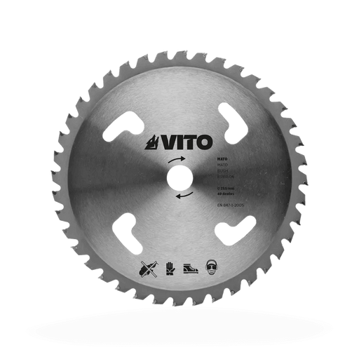 VITO Diamantscheibe mit 40 Zähnen - 255 mm - Schneidscheibe für Freischneider, Motorsense - Schneidklinge, Messer, Klinge, Mähscheibe - Agro - VIDE40 - Tools.de TP Profishop GmbH