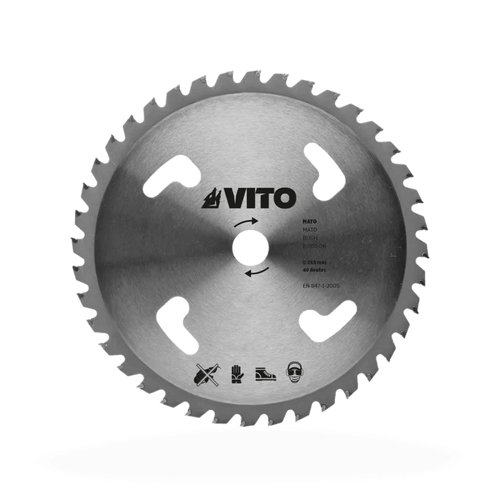 VITO Diamantscheibe mit 40 Zähnen - 255 mm - Schneidscheibe für Freischneider, Motorsense - Schneidklinge, Messer, Klinge, Mähscheibe - Agro - VIDE40 - Tools.de TP Profishop GmbH