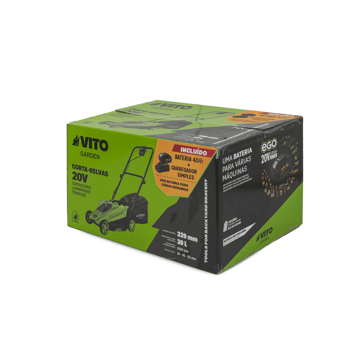 VITO EGO GARDEN PACK - 3-teiliges Akku-Set: Rasenmäher, Akku und Ladegerät - 20V - kabellose Freiheit mit unserem EGO-Akkusystem - PACK9EGOGARDEN - Tools.de TP Profishop GmbH