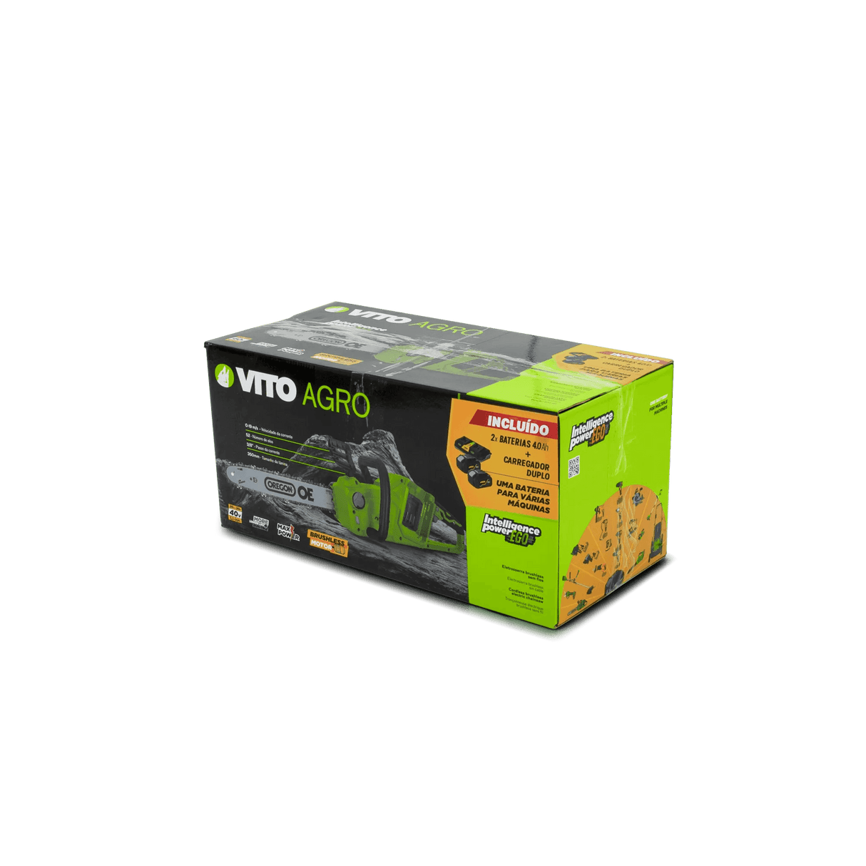 VITO EGO GARDEN PACK - 4-teiliges Akku-Set: Bürstenlose Kettensäge, Akkus und Doppel-Ladegerät - 40V - kabellose Freiheit mit unserem EGO-Akkusystem - PACK3EGOGARDEN - Tools.de TP Profishop GmbH