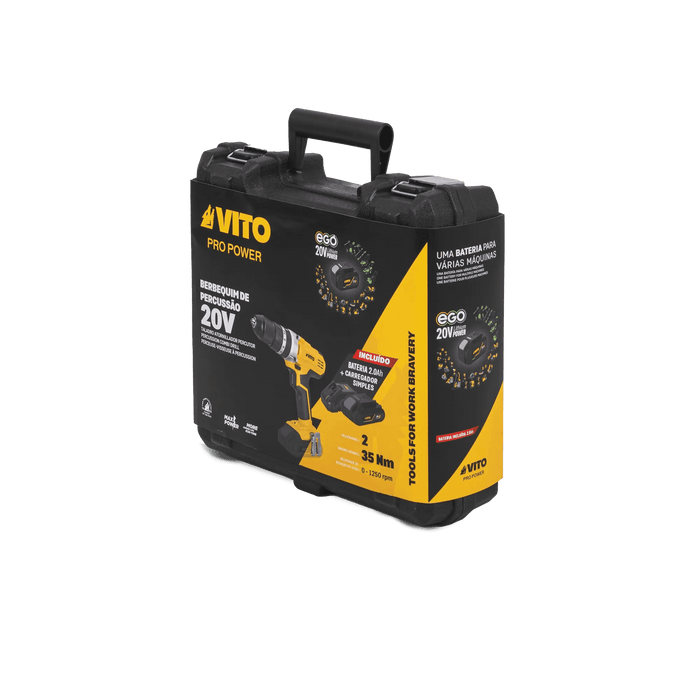 VITO EGO PACK - 4-teiliges Akku-Set: Bohrer, BMC-Koffer, Akku und Ladegerät - 20V - kabellose Freiheit mit unserem EGO-Akkusystem - PACK8EGO - Tools.de TP Profishop GmbH