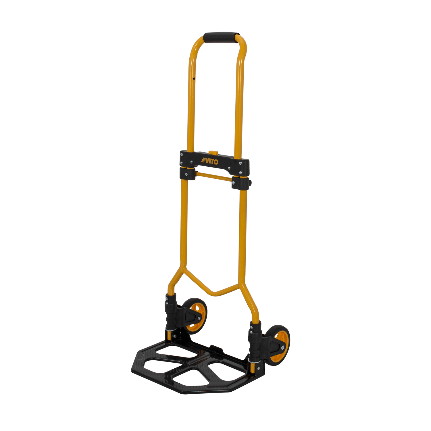 VITO Faltbare Sackkarre | 80kg Tragkraft | Handkarre zum klappen - Transportkarre | klappbar | Tragkraft 80 kg | robuste Sackkarre | große Schaufel | Stapelkarre mit Vollgummi-Bereifung VICTD80 - Tools.de TP Profishop GmbH