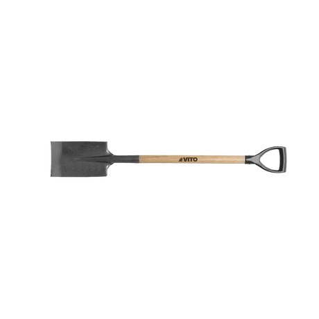 VITO Französische Schaufel - Spaten aus gehärtetem Stahl, Stiel aus Holz, Y-förmiger Griff - Hand Tools - VIPAAG0009 - Tools.de TP Profishop GmbH
