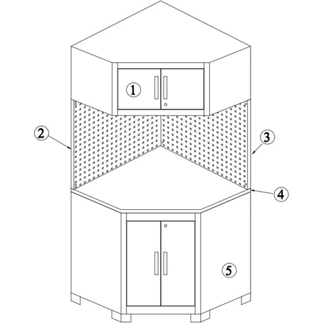 VITO Männerküche - 27-tlg Eck Werkstatteinrichtungs Set mit Schubladen ca. 677 x 50 x 200 cm, Garage Werkstatteinrichtung, Werkbank, Werkzeugschrank, Werkbank mit Holzarbeitsplatte - (VIAGC2SETC) - Tools.de TP Profishop GmbH