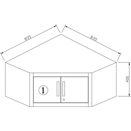 VITO Männerküche - Eckmodul - Werkstatteinrichtungs Set mit Schubladen 5-TLG ca. 83.5 x 83.5 x 200 cm, Garage Werkstatteinrichtung, Werkzeugschrank, Werkbank mit Holzarbeitsplatte - (VIACGC) - Tools.de TP Profishop GmbH