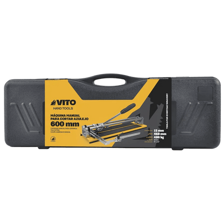 VITO Professioneller Handfliesenschneider 600mm - Präzise Diagonalschnitte mit 400kg Brechkraft - Inklusive 45° Anschlag - Tools.de TP Profishop GmbH