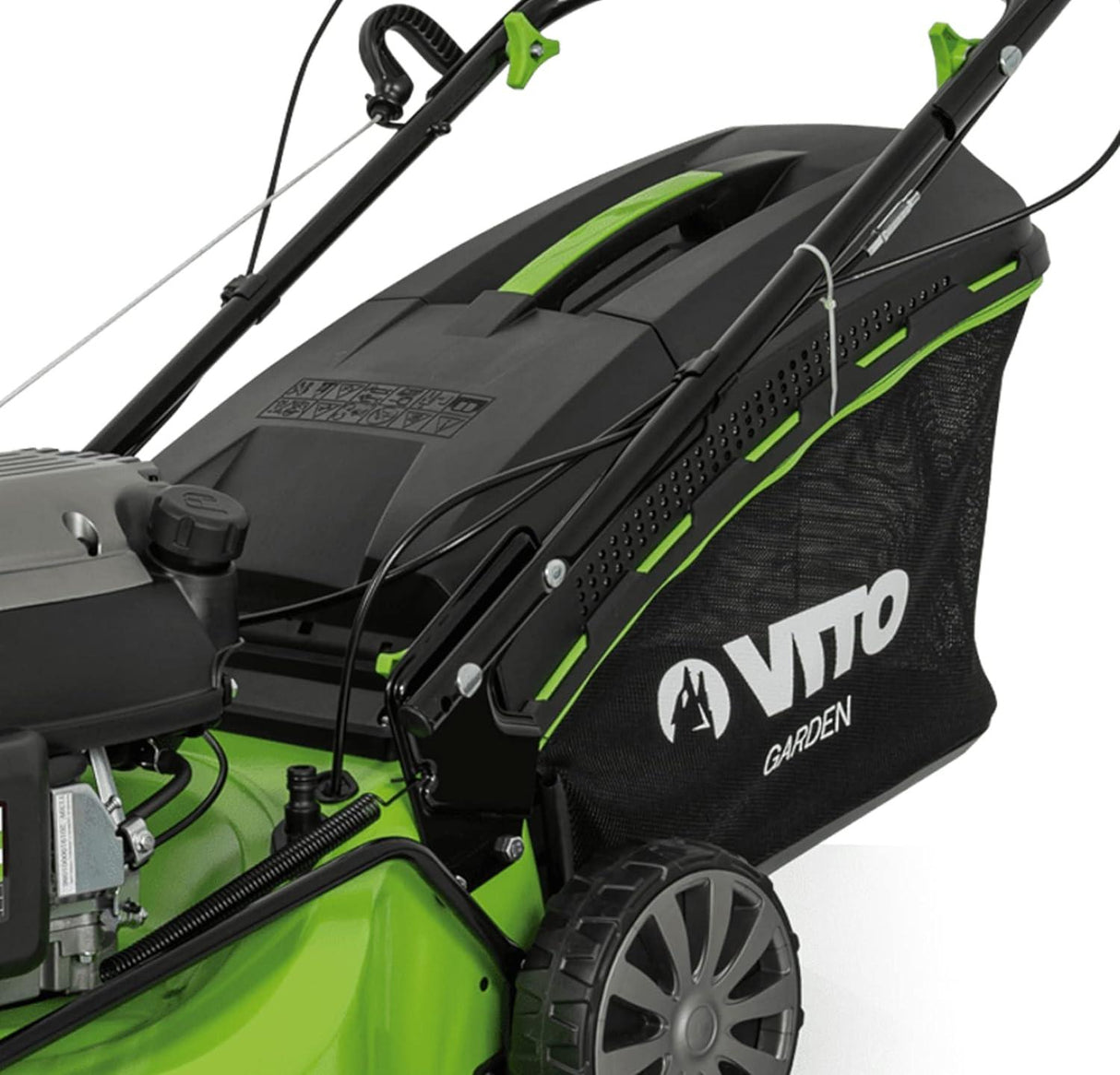 VITO Rasenmäher mit Traktion für bis zu 1500 qm - 5 PS mit 3 Funktionen - Mähen, Sammeln und Auswerfen - VIMR5C - Tools.de TP Profishop GmbH