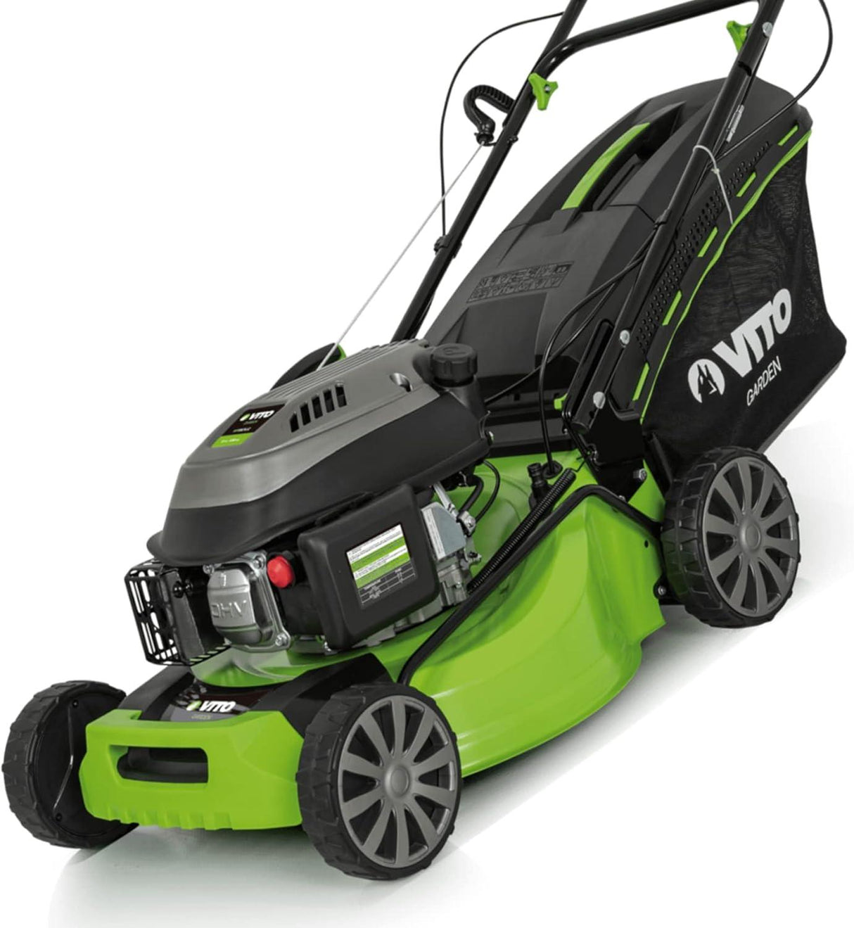 VITO Rasenmäher mit Traktion für bis zu 1500 qm - 5 PS mit 3 Funktionen - Mähen, Sammeln und Auswerfen - VIMR5C - Tools.de TP Profishop GmbH