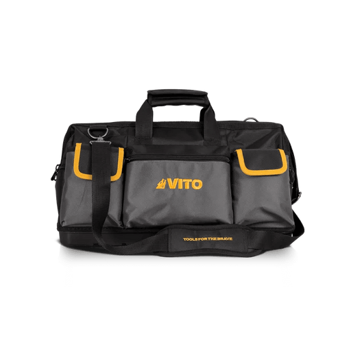 VITO robuste Werkzeugtasche mit festem Boden – 8 Außentaschen, 17 Unterteilungen/Taschen - 25kg max. Belastung - wasserfester Boden - VISTFR - Tools.de TP Profishop GmbH