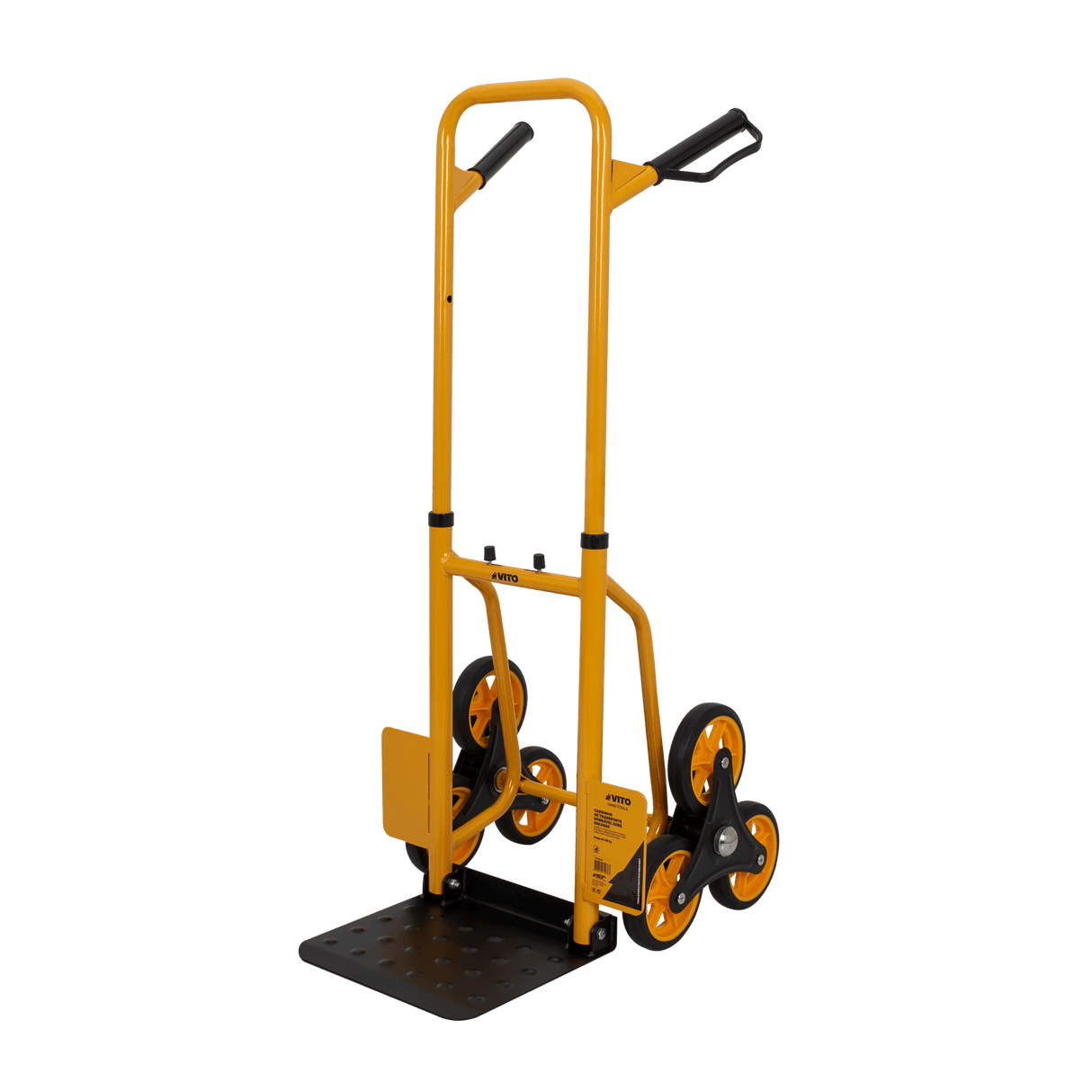 VITO Sackkarre Treppensteiger klappbar | 150kg Tragkraft | Handkarre zum klappen - Transportkarre | klappbar | Treppensteiger | robuste Sackkarre | Stapelkarre mit Vollgummireifen VICTDE150 - Tools.de TP Profishop GmbH