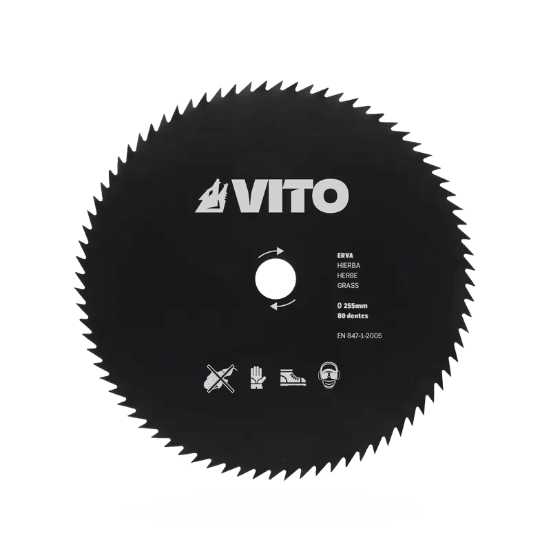 VITO Schneidscheibe 80 Zähne - 255 mm - Universal Sägedisc Dickichtmesser Klinge Messer - für Motorsense Freischneider - Agro - VIDCE80 - Tools.de TP Profishop GmbH