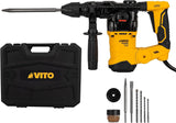 VITO ThunderPlus AVC SDS-plus Bohrhammer VIMPDP1250 1250W, 5 Joule, Verstellung Meißelposition, variable Drehzahl, Bohr-Ø Mauerwerk 30mm, 3x SDS-plus Bohrer, Spitz- + Flachmeißel, Koffer - Tools.de TP Profishop GmbH