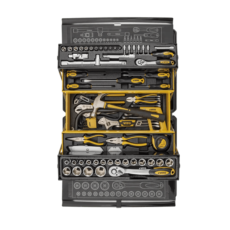 VITO Werkzeugkasten VICMF89 - 89-teiliges Profi-Werkzeugset für Heimwerker und Handwerker - Tools.de TP Profishop GmbH
