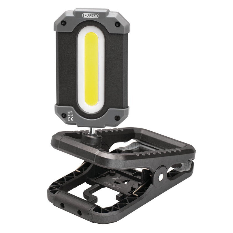 Arbeitsleuchte/Powerbank COB LED mit Klemme, wiederaufladbar, 10W (USB)