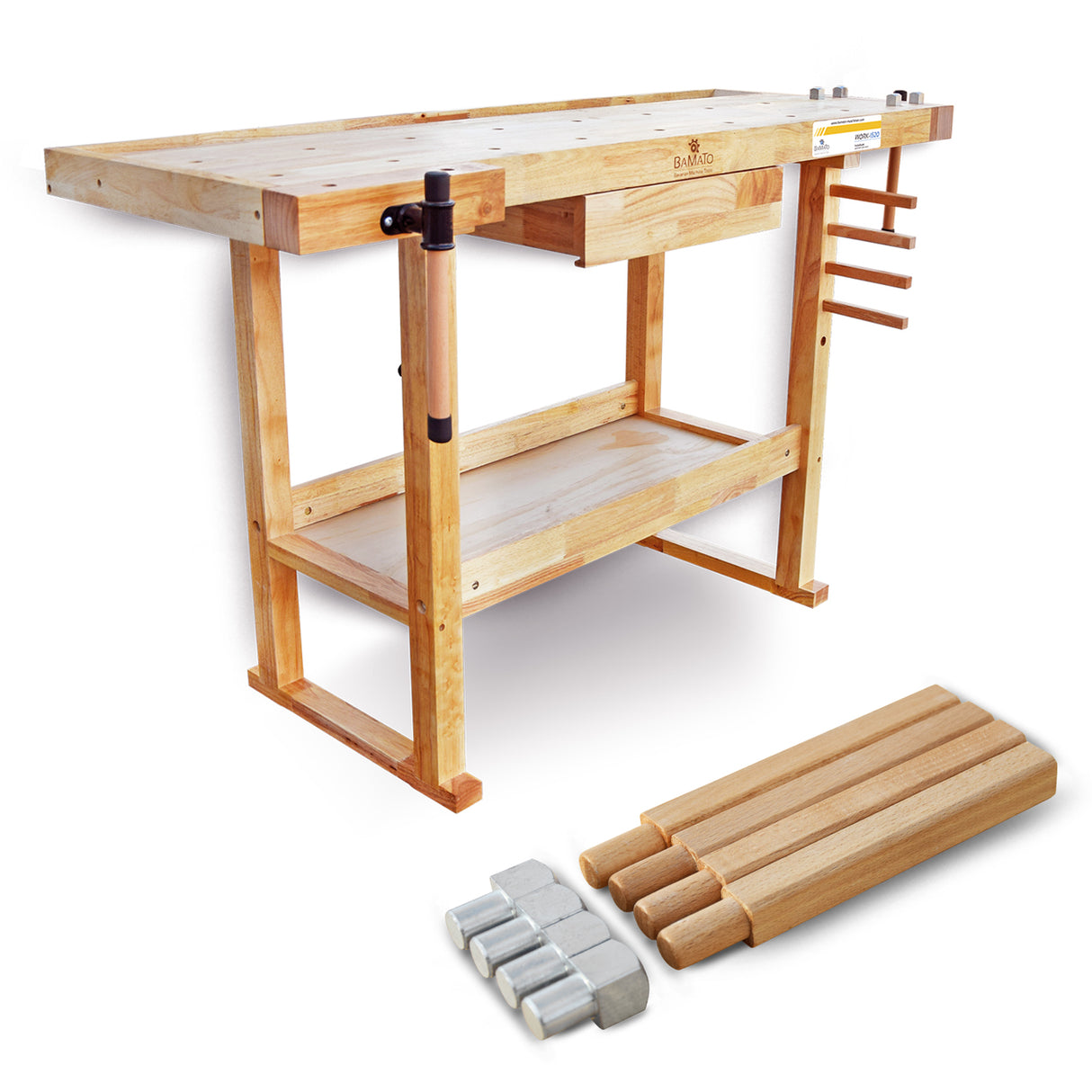 BAMATO WORK-1520 Massivholz-Werkbank