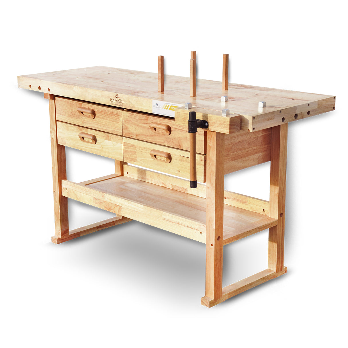 BAMATO WORK-1640 Massivholz-Werkbank