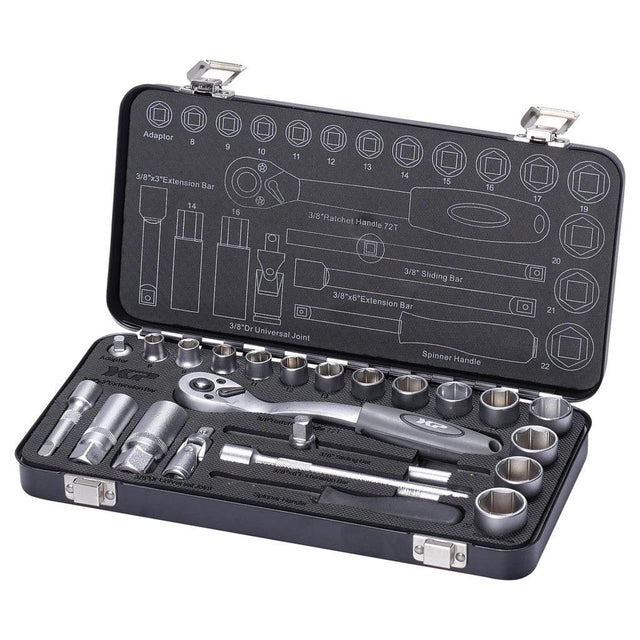 XPTools Steckschlüsselsatz 3/8" 24 Stück - XP38S24 - Tools.de TP Profishop GmbH
