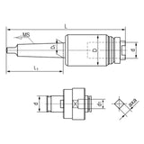 BERNARDO Spannmittel für Werkzeuge – Modell Gewindeschneid-Schnellwechselfutterset MK 2 / M3 - M12