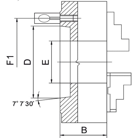 BERNARDO 3-Backenfutter aus Stahl – Modell Präzisions-3-Backenfutter PO3-200/D5